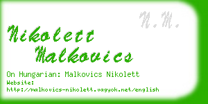 nikolett malkovics business card